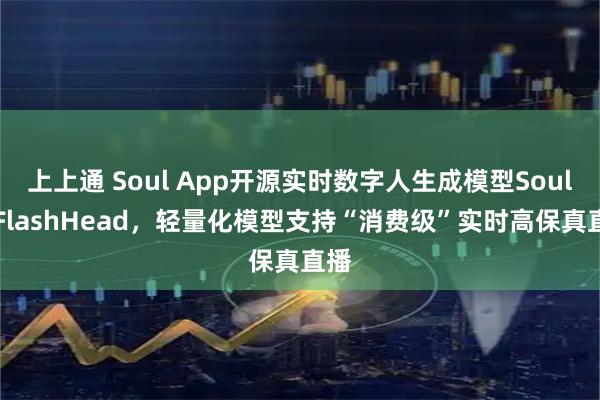 上上通 Soul App开源实时数字人生成模型SoulX-FlashHead，轻量化模型支持“消费级”实时高保真直播