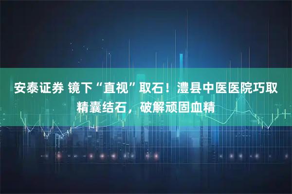 安泰证券 镜下“直视”取石！澧县中医医院巧取精囊结石，破解顽固血精