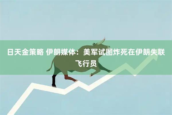 日天金策略 伊朗媒体：美军试图炸死在伊朗失联飞行员