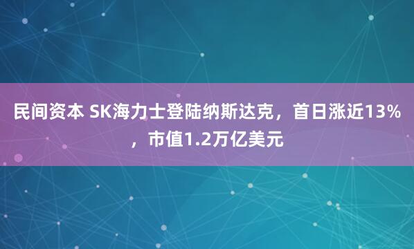 民间资本 SK海力士登陆纳斯达克,首日涨近13%,市值1.2万亿美元