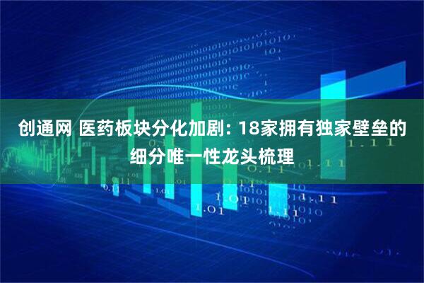 创通网 医药板块分化加剧: 18家拥有独家壁垒的细分唯一性龙头梳理